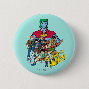 Captain Planet Group Graphic - The Power Is Yours! Button