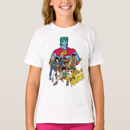Captain Planet Group Graphic - The Power Is Yours! T-Shirt (Vorderseite)
