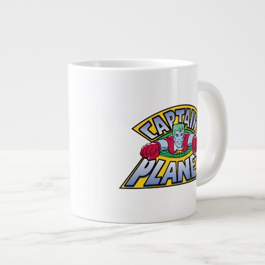Captain Planet Logo Jumbo-Tasse (Vorderseite Rechts)