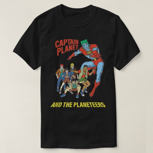 Captain Planet Planeteers United Retro Logo  T-Shirt (Design vorne)
