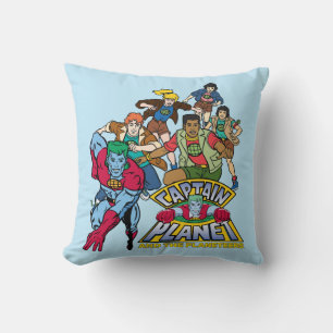 Captain Planet & the Planeteers Group Logo Graphic Kissen