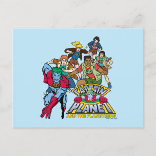 Captain Planet & the Planeteers Group Logo Graphic Postkarte