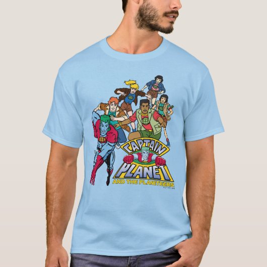 Captain Planet & the Planeteers Group Logo Graphic T-Shirt (Vorderseite)