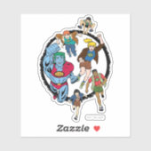 Captain Planet und der Planeteers Circle Graphic Aufkleber (Blatt)