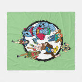 Captain Planet und der Planeteers Circle Graphic Fleecedecke (Vorderseite (Horizontal))