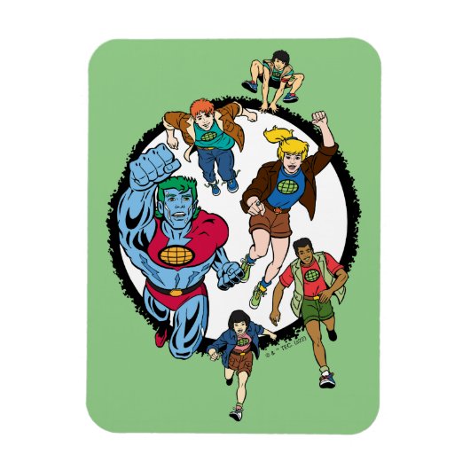 Captain Planet und der Planeteers Circle Graphic Magnet (Vertikal)