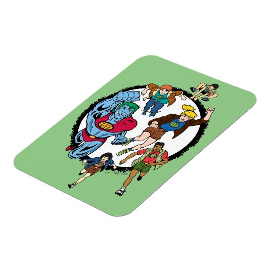 Captain Planet und der Planeteers Circle Graphic Magnet (Linke Seite)