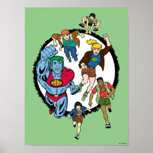 Captain Planet und der Planeteers Circle Graphic Poster
