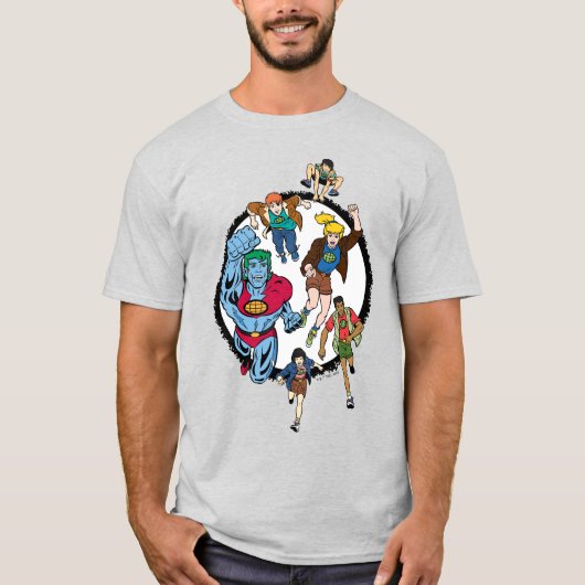 Captain Planet und der Planeteers Circle Graphic T-Shirt (Vorderseite)