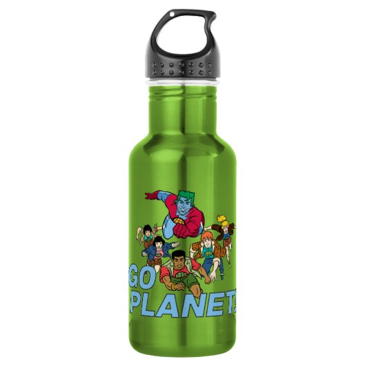 Captain Planet und die Planeten - Go Planet! Edelstahlflasche (Vorderseite)