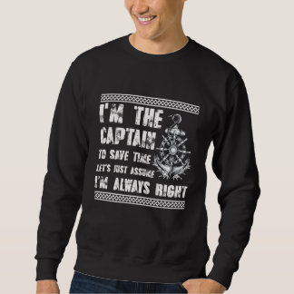 Captain Pontoon Captain Vater Papa Men Father Sweatshirt