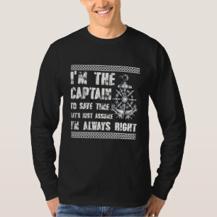 Captain Pontoon Captain Vater Papa Men Father T-Shirt