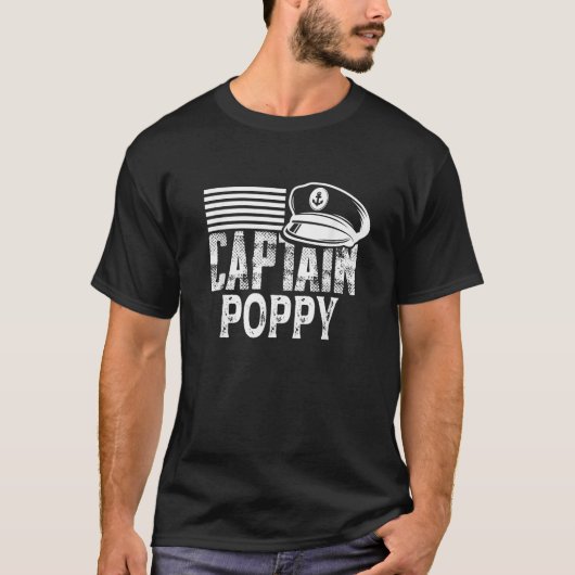 Captain Poppy Sailing Captain Hat Boat Owner Boati T-Shirt (Vorderseite)