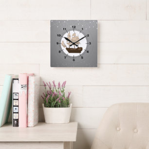 Captain Quadratische Wanduhr