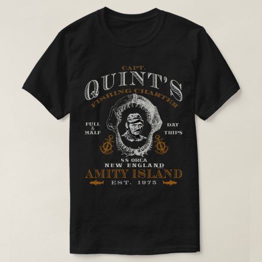 Captain Quints Jaw Skull T-Shirt (Design vorne)