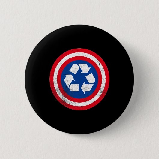 Captain Recycle Earth Day 1 Button (Vorderseite)