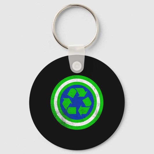 Captain Recycle Earth Day Schlüsselanhänger (Vorderseite)