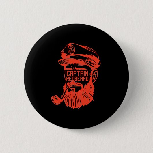 Captain Redhead Red Beard Ginger Beard Red Hair Gi Button (Vorderseite)