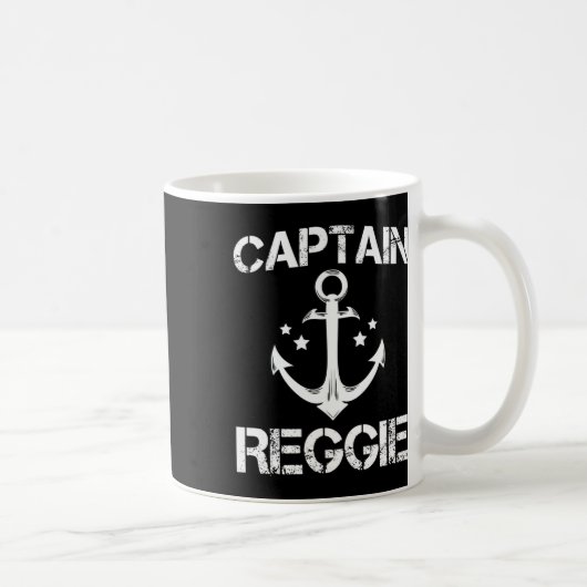 Captain Reggie Funny Birthday Personalisiert Name  Kaffeetasse (Rechts)