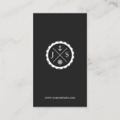 Captain - Retro Nautical Monogram Visitenkarte (Rückseite)
