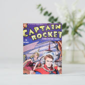 Captain Rocket Comic Postkarte (Stehend Vorderseite)