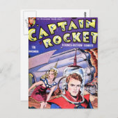Captain Rocket Comic Postkarte (Vorne/Hinten)