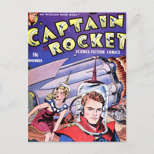 Captain Rocket Comic Postkarte (Vorderseite)