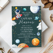 Captain Rocket Explorer Space Adventure Kids Birth Einladung