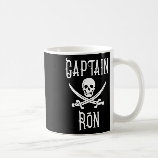 Captain Ron Personalisierter Piratenschädel Bootfa Kaffeetasse (Rechts)