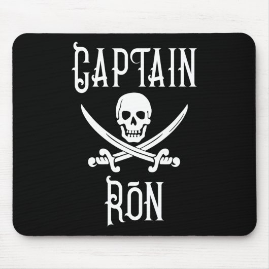Captain Ron Personalisierter Piratenschädel Bootfa Mousepad (Vorne)
