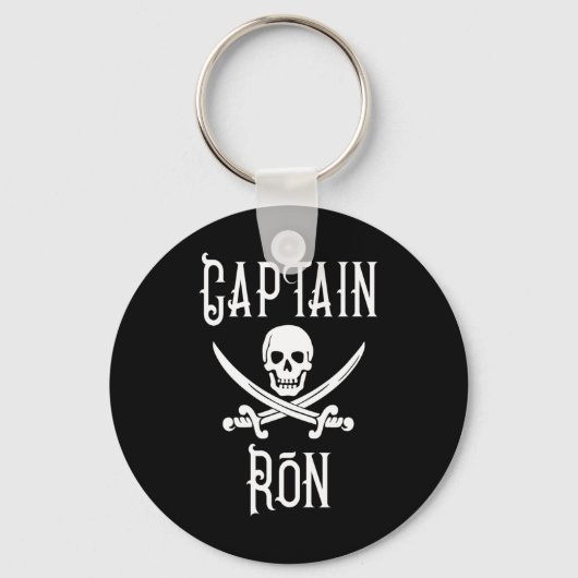 Captain Ron Personalisierter Piratenschädel Bootfa Schlüsselanhänger (Vorderseite)