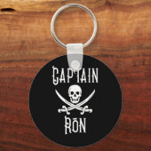 Captain Ron Personalisierter Piratenschädel Bootfa Schlüsselanhänger (Vorderseite)