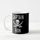 Captain Ron Personalized Pirate Skull Boating  Kaffeetasse (Links)