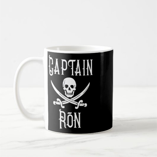 Captain Ron Personalized Pirate Skull Boating  Kaffeetasse (Links)