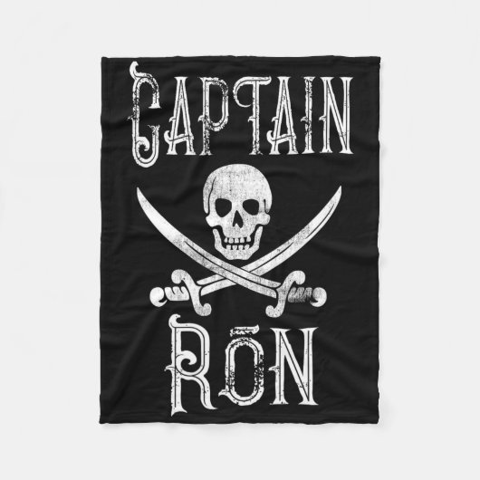 Captain Ron Vintage Personalized Pirate Boating  Fleecedecke (Vorderseite)
