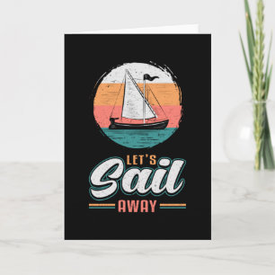 Captain Sail Boat Sailor Segeln Retro Geschenk Ide Karte