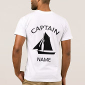 Captain Sailor Name Mens White T - Shirt (Rückseite)