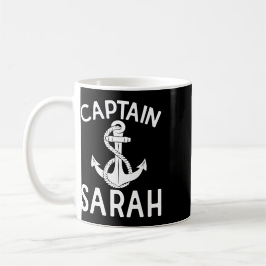 Captain Sarah Anchor Boat Yacht Boating Ship  Kaffeetasse (Links)