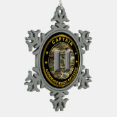 Captain Schneeflocken Zinn-Ornament (Links)