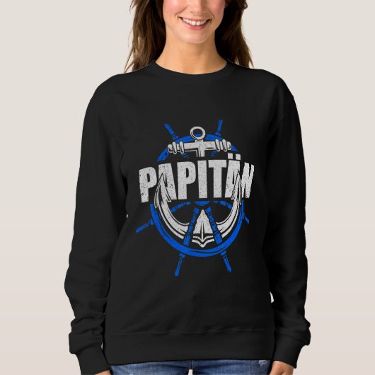 Captain Segelboot Sweatshirt (Vorderseite)