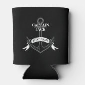 Captain Ship Anchor Black Nautical Custom Dosenkühler (Rückseite)