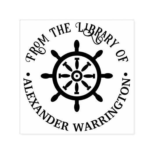 Captain Ship Wheel "aus der Bibliothek" Permastempel (Design)