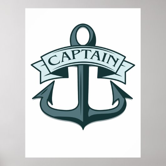 Captain Ships Anchor Poster (Vorne)