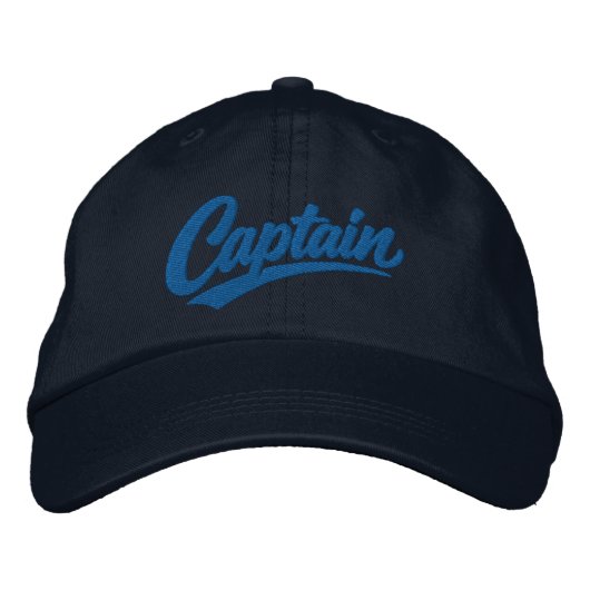Captain Simple Bold Typography Stil Bestickte Baseballkappe (Vorderseite)