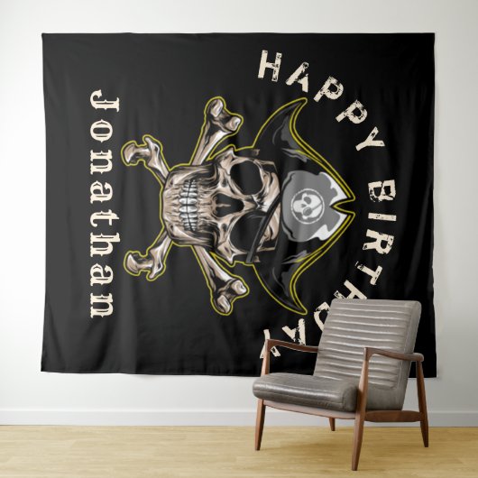 Captain Skull Captain Backdrop Wandteppich (Beispiel (Horizontal))