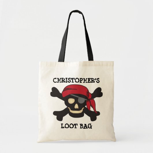 Captain Skull Pirate Loot Trick oder Treat Bag Tragetasche (Vorne)