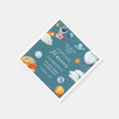 Captain Space Sonnensystem Geburtstag Serviette (Ecke)