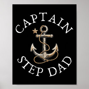 Captain Step-dad Boat Segelboot Vintag Anch Poster