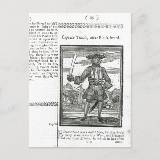 Captain Teach, Alias Black Beard Postkarte (Vorderseite)