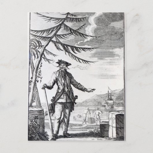 Captain Teach, allgemein Blackbeard genannt Postkarte (Vorderseite)
